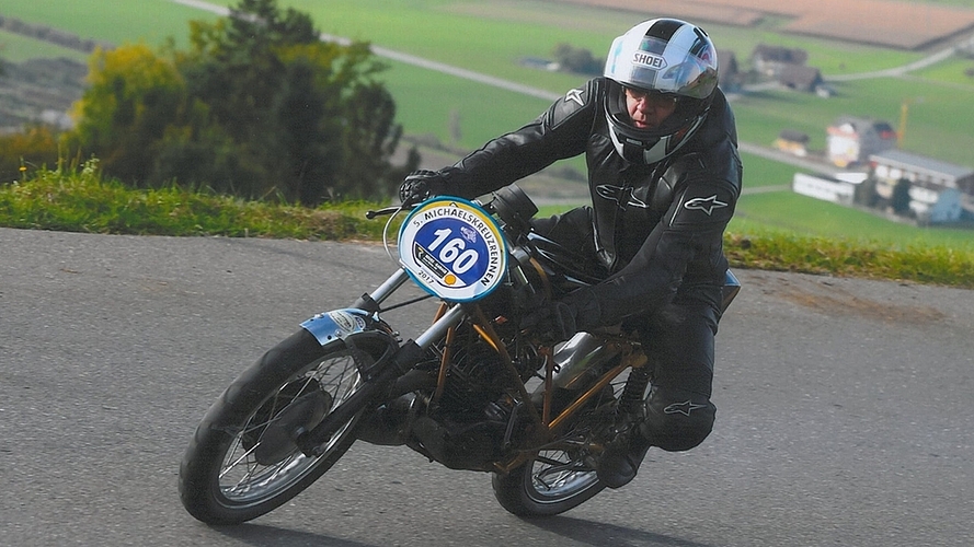 Die 1970er Bultaco fuhr Edi Müller letztes Jahr am Michaelskreuzrennen.