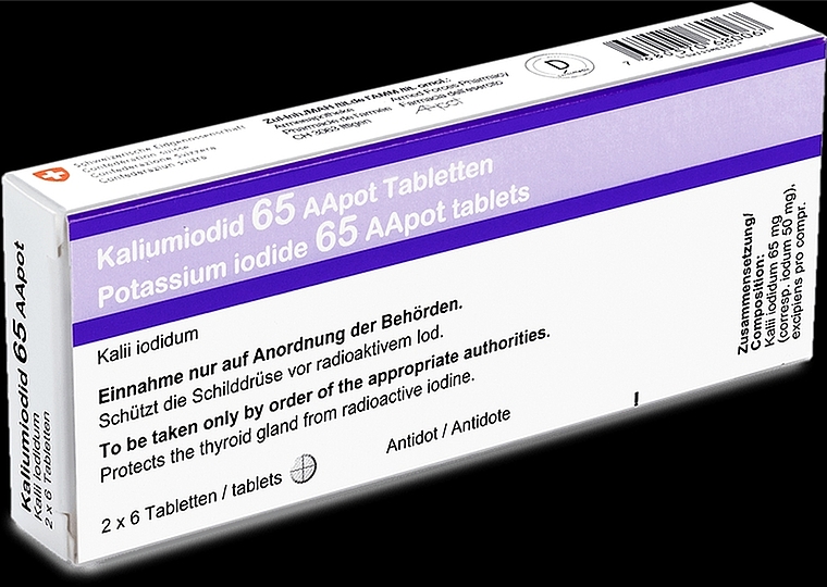 Solche Packungen mit Kaliumiodid-65-AApot-Tabletten werden ab Ende dieses Monats auch an jeden Haushalt im Bezirk Affoltern verschickt. (Bild zvg.)
