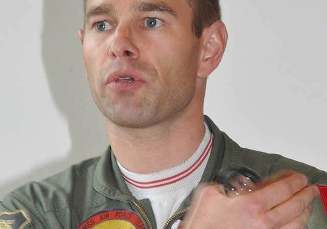 Simon Billeter, Leader der Patrouille Suisse. (Bild Werner Schneiter)