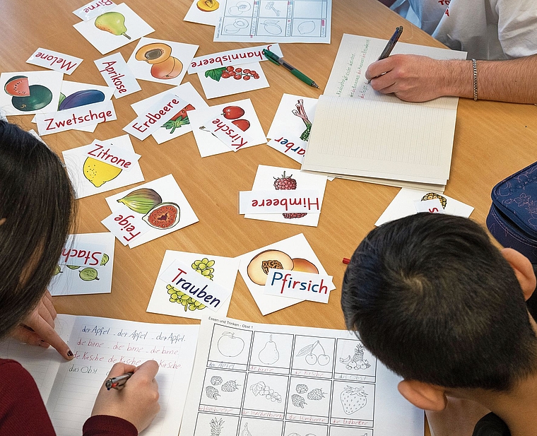 Flüchtlingskinder beim Einschulungsvorbereitungskurs. (Bild Alex Spichale / CH Media)