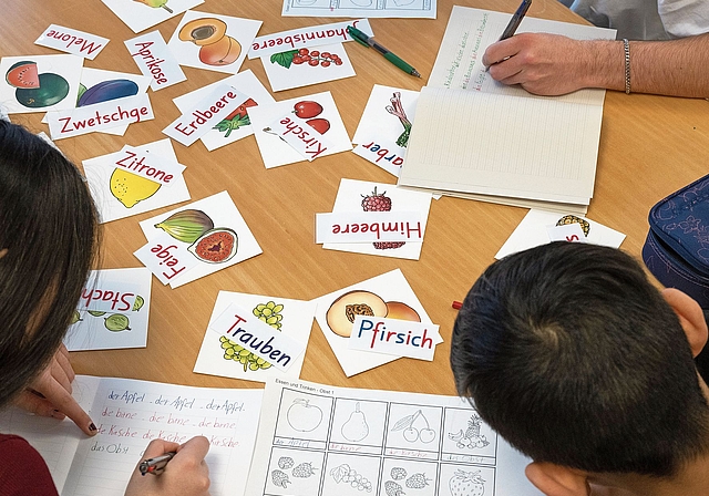 Flüchtlingskinder beim Einschulungsvorbereitungskurs. (Bild Alex Spichale / CH Media)