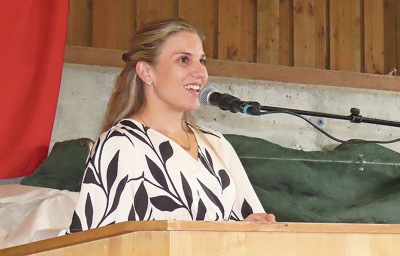 Die Ansprache der Sportkletterin Petra Klingler vermittelte auf emotionale Weise, wie viel Rückhalt einem seine Heimat geben kann. (Bilder Marcus Weiss) Die Ansprache der Sportkletterin Petra Klingler vermittelte auf emotionale Weise, wie viel Rückhalt einem seine Heimat geben kann. (Bilder Marcus Weiss)