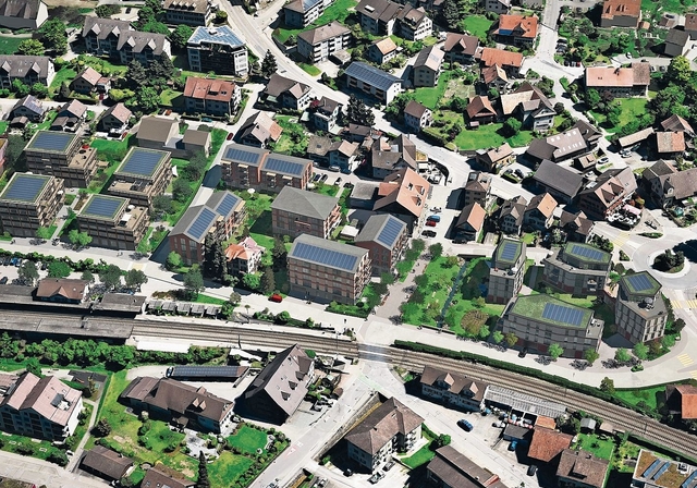Mit der geplanten Zentrumsentwicklung in Hedingen sollen neue Wohnflächen und eine neue Erschliessungsstrasse entstehen. (Visualisierung Gemeinde Hedingen)