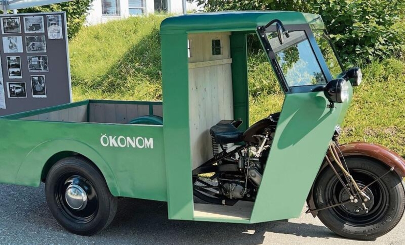 Der «Ökonom»: Ein dreirädriger Lieferwagen mit einem Einzylinder-Viertakt­motor – er wurde einst in Albisbrunn gebaut. (Bilder Marco Morosoli)
