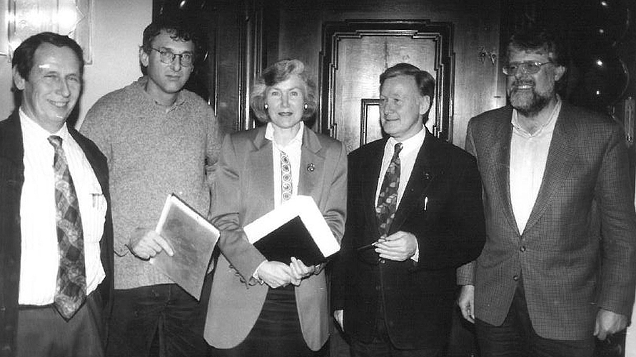 Bild aus vergangenen Tagen: Die Ämtler Kantonsratsmitglieder Anfang der 90er-Jahre, von links: Fredi Binder, Hansruedi Fischer, Irene Enderli, Jean-Jacques Bertschi und Charles Spillmann. (Bilder Archiv «Anzeiger»)