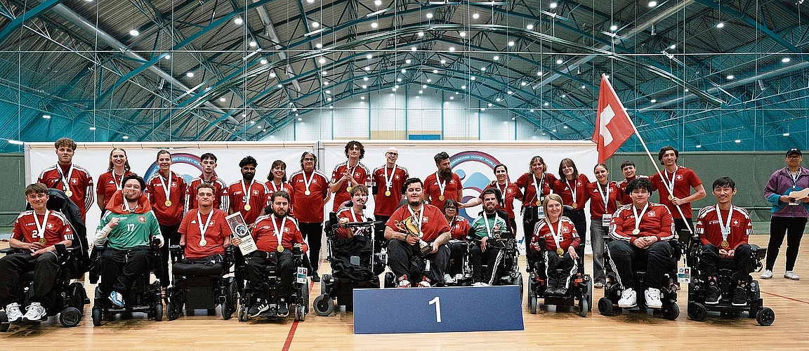 Das Schweizer Powerchair-Team ist glücklich – die Schweiz ist Weltmeister! (Bild Tamara Reichle)