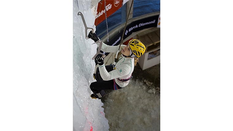 Petra Klingler erkämpfte sich ihre erste Silbermedaille im Eisklettern. (Bild Archiv)