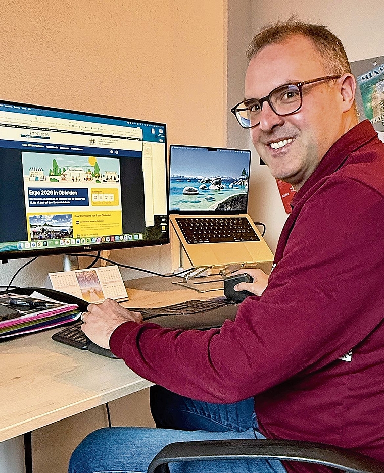 Ist schon voll dran an der Planung der Expo Obfelden, die im Juni stattfindet: Gewerbevereinspräsident Dominik Stierli. (Bild Brigitte Reemts Flum)