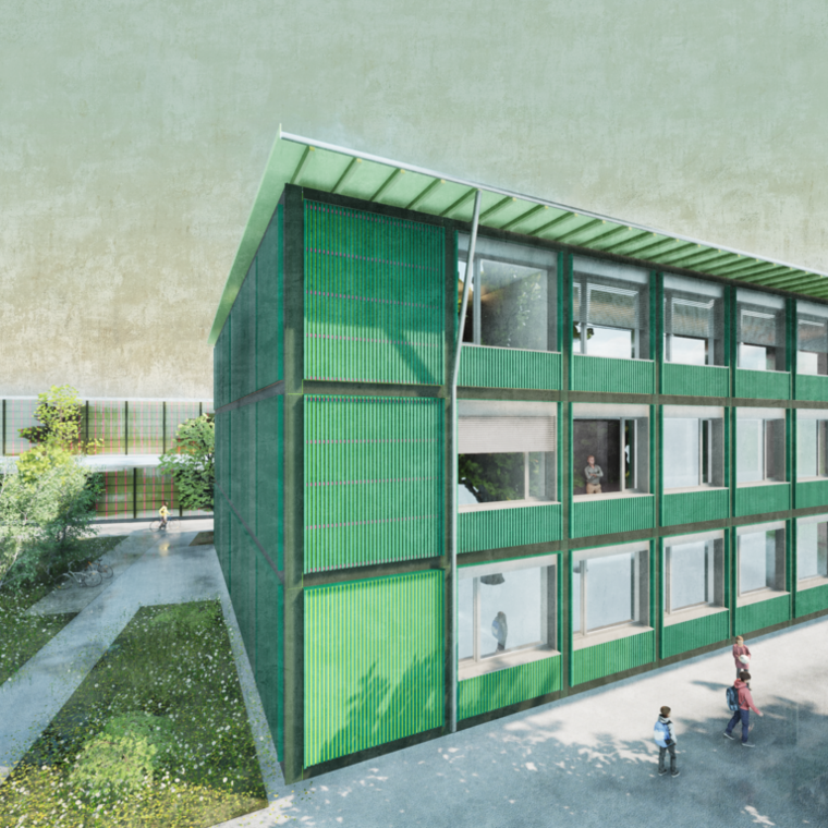 Das gleiche Holzmodulbau-System, das in Affoltern am Albis zum Einsatz kommt, wird andere Farben gewählt. (Bild Bauart Architekten und Planer AG
