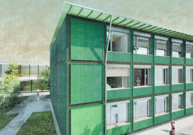 Das gleiche Holzmodulbau-System, das in Affoltern am Albis zum Einsatz kommt, wird andere Farben gewählt. (Bild Bauart Architekten und Planer AG