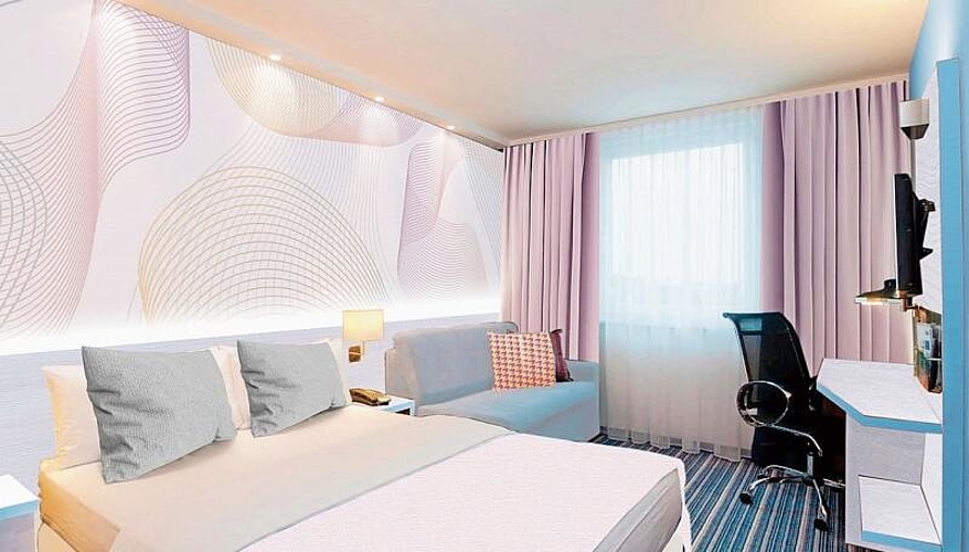 Blick in eines der neuen Hotelzimmer. (Visualisierung zvg.)