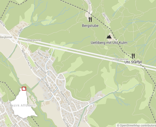 Die Restaurants Bergstube, Uto Kulm und Uto Staffel befinden sich alle entlang der Stalliker Gemeindegrenze (gestrichelt). (Grafik Dominik Stierli/Datawrapper)