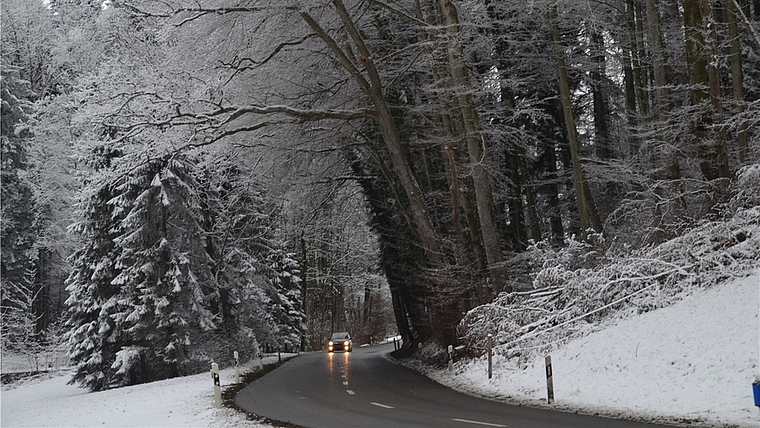 Schwarze Strasse – trotzdem kann es glatt sein. (Archivbild)