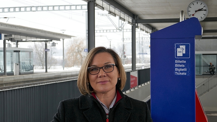 Am frühen Nachmittag ist Kundenbegleiterin Tansilja Leupi nach getaner Arbeit bereits wieder am Bahnhof Bonstetten-Wettswil.<em> (Bild zvg.)</em>