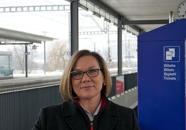 Am frühen Nachmittag ist Kundenbegleiterin Tansilja Leupi nach getaner Arbeit bereits wieder am Bahnhof Bonstetten-Wettswil.<em> (Bild zvg.)</em>