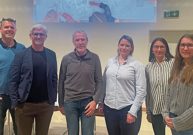 Das Projektteam mit Philipp Stuckert, Cédric Perrenoud, Beat Herger, Nicole Doppler, Esther Nievergelt und Mirjam Probst (von links). (Bild Sandra Isabél Claus)