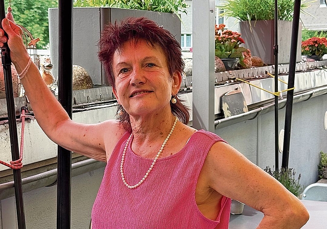 Käthi Mast auf der Terrasse des Restaurants. (Bild Brigitte Reemts Flum)