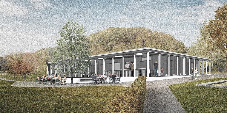 Für das neue Camping-Gebäude am Türlersee wurde ein Zusatzkredit über 270'000 Franken benötigt. (Visualisierung zvg.)