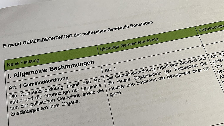 Die Gemeindeordnungen im Kanton Zürich müssen erneuert werden. Bonstetten hat bereits einen Entwurf ausgearbeitet. <em>(Bild Stefan Schneiter)</em>