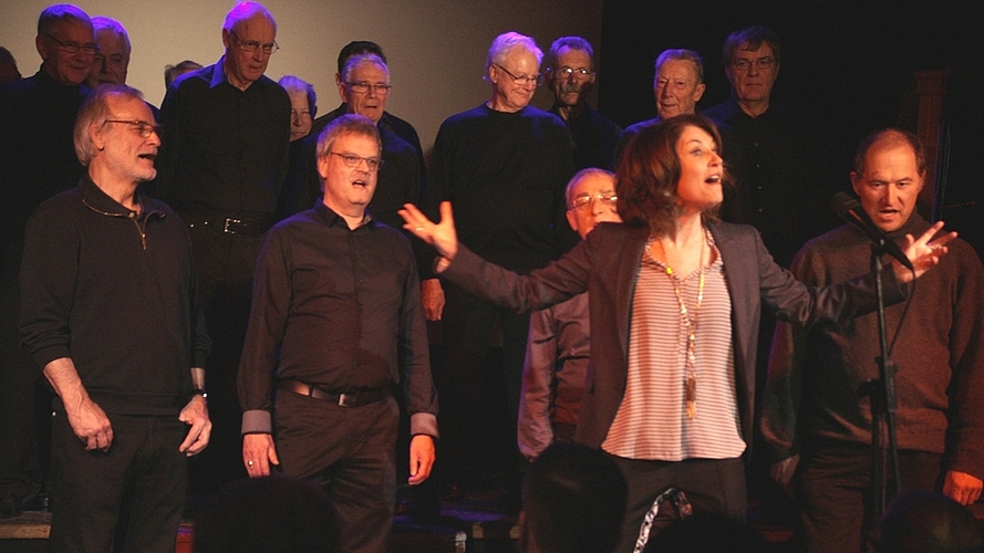 Die Walliser Mundart-Sängerin Sina holt sich als Chorbegleitung den Männerchor Mettmenstetten.
