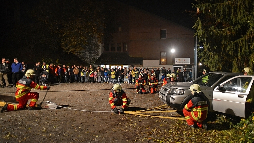 Sicherung der Fahrzeuges samt Anhänger, das Gespann war in den Haselbach gestürzt. (Bilder Martin Platter) Sicherung der Fahrzeuges samt Anhänger, das Gespann war in den Haselbach gestürzt. (Bilder Martin Platter)