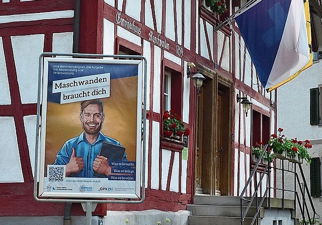 Die Kampagne des kantonalen Gemeindepräsidentenverbands zur Förderung des Engagements im Milizsystem wird auch in Maschwanden genutzt. (Bild tst.)