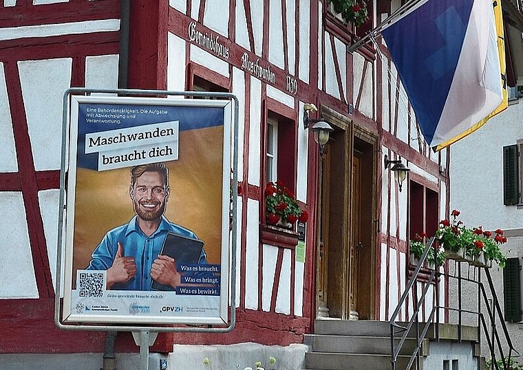 Die Kampagne des kantonalen Gemeindepräsidentenverbands zur Förderung des Engagements im Milizsystem wird auch in Maschwanden genutzt. (Bild tst.)