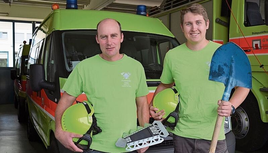 Zurück vom Einsatz in Bitsch: Thomas Wiss (links) und David Elsener aus Affoltern.