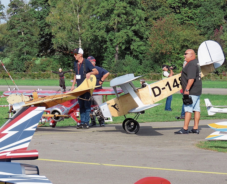 Auch die massstabsgetreuen Modelle von historischen Flugzeugen schlugen das Publikum in ihren Bann. (Bild Marcus Weiss)
