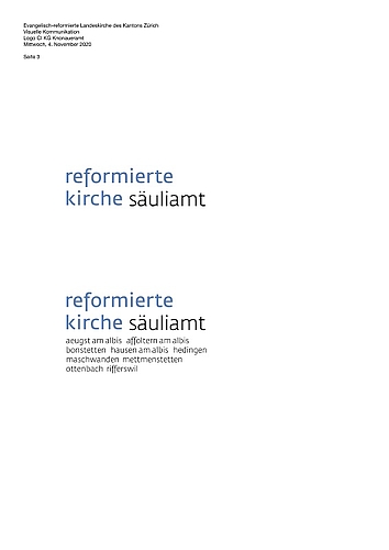 ... «Reformierte Kirche Säuliamt», welche Version ist die bessere? (Bilder zvg.) ... «Reformierte Kirche Säuliamt», welche Version ist die bessere? (Bilder zvg.)