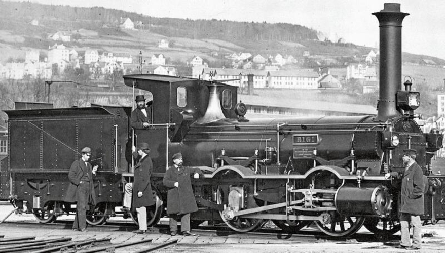 Eine von vier Güter-Lokomotiven der Firma Kessler in Esslingen (D). Eine Schwesterlok hiess sinnigerweise «Reppisch». (Bild Baugeschichtliches Archiv der Stadt Zürich, BAZ_063209)