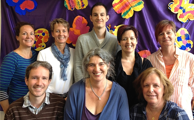 Hortleiterinnen und -leiter, hinten, von links: Simone Janett, contact; Maike Wünn, Aeugst; Claudio Roten, Bonstetten; Jeannette Waser, Mettmenstetten; Penny Willi, Obfelden. Vorne, von links: René Baumgartner, Rifferswil; Susanne Forster, Stalliko