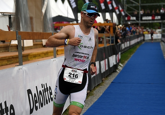 Olivier Herbelin beim Wendepunkt zum Zieleinlauf mit einer ausgezeichneten Zeit. (Bild Bernhard Schneider)