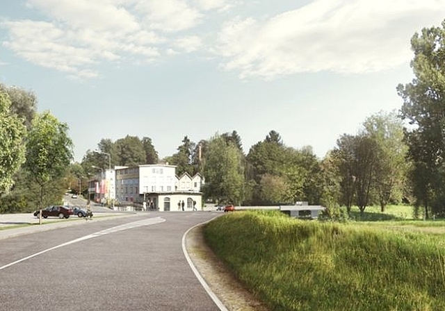 Bei der Kreuzung Bibelaas in Ottenbach soll der A4-Zubringer auf die neue Umfahrungsstrasse (rechts) Richtung Obfelden abzweigen. <em>(Visualisierung zvg.)</em>