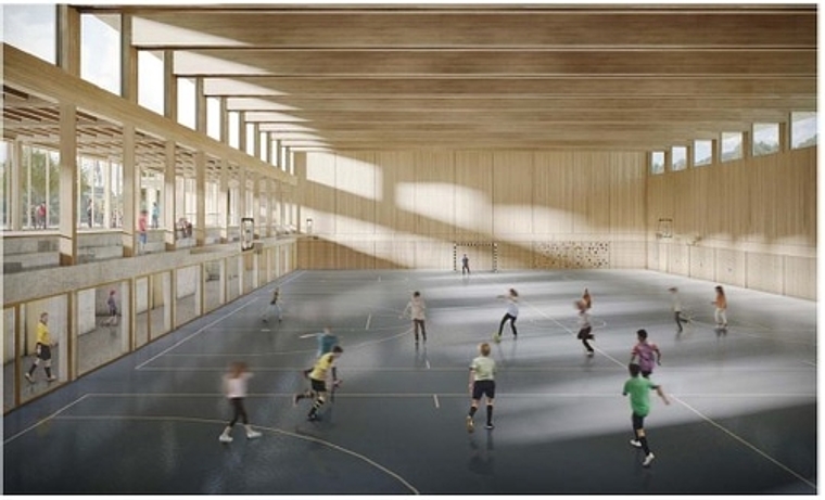 So könnte die Halle aussehen. (Visualisierung zvg.)
