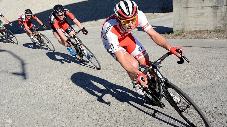 Dieses BMC-Trio machte kurzen Prozess mit den Mitstreitern: Der spätere Sieger Fabian Lienhard vor Teamkollegen Mario Spengler und Silvan Dillier. (Bild Martin Platter)