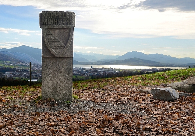 Der Kappeler Milchsuppenstein auf der Grenze zwischen Zürich und Zug: Während die Baudirektion möglichst wenig interkantonale ÖV-Verbindungen wünscht, pendeln immer mehr Menschen vom südlichen Knonauer Amt nach Zug. (Bild Erika Schmid)