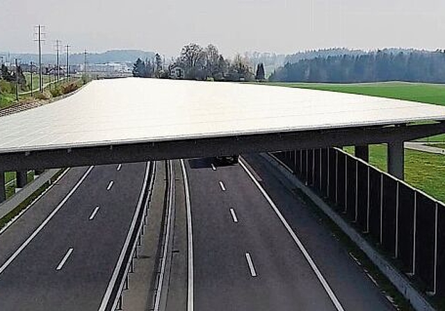 Das Interesse an einem Kraftwerk auf der A4 zwischen Knonau und Affoltern steigt. (Visualisierung zvg.)