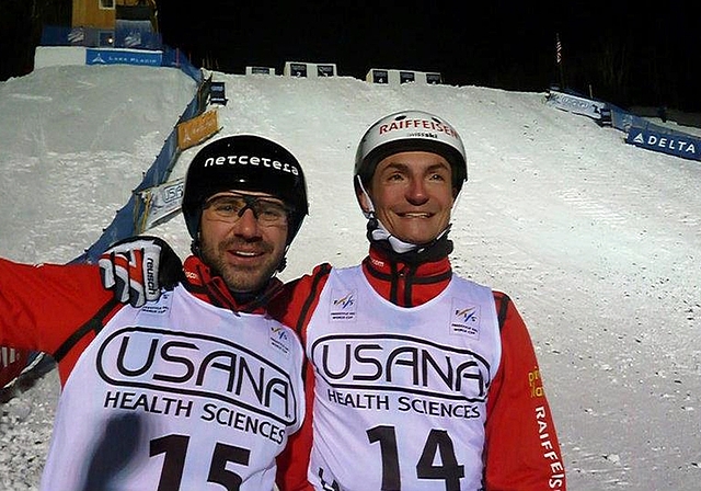Schweizer Doppelsieg in Lake Placid: Der Mettmenstetter Thomas Lambert (rechts) mit Renato Ulrich. (Bild zvg.)
