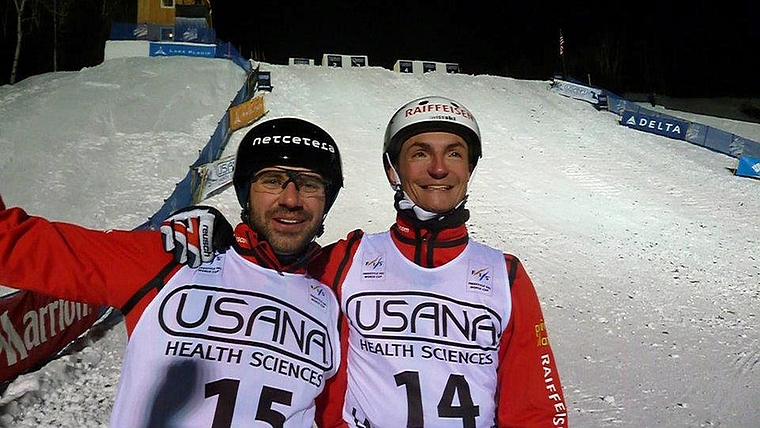 Schweizer Doppelsieg in Lake Placid: Der Mettmenstetter Thomas Lambert (rechts) mit Renato Ulrich. (Bild zvg.)