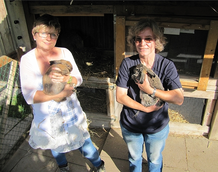 Im Dienst von Tieren: Yvonne Richner (links) und Heidi Illi. (Bild Livio Fürer)
