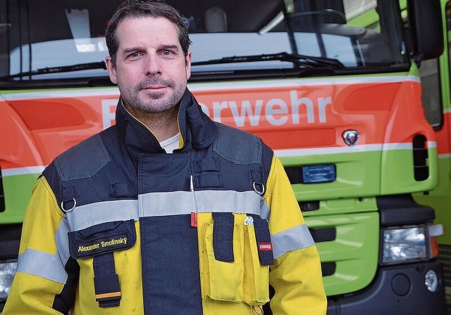 Alexander Smolinsky, Kommandant der Feuerwehr Affoltern. (Bild Thomas Stöckli)