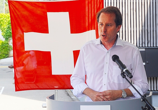 Der Zuger SVP-Nationalrat Thomas Aeschi gab als Festredner interessante Einblicke in die Schweizer Geschichte. (Bilder Urs Kneubühl)
