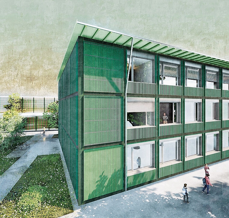 So könnte das Gymnasium, Pardon, die Filiale, in Affoltern einmal aussehen. (Bild Bauart Architekten und Planer AG)