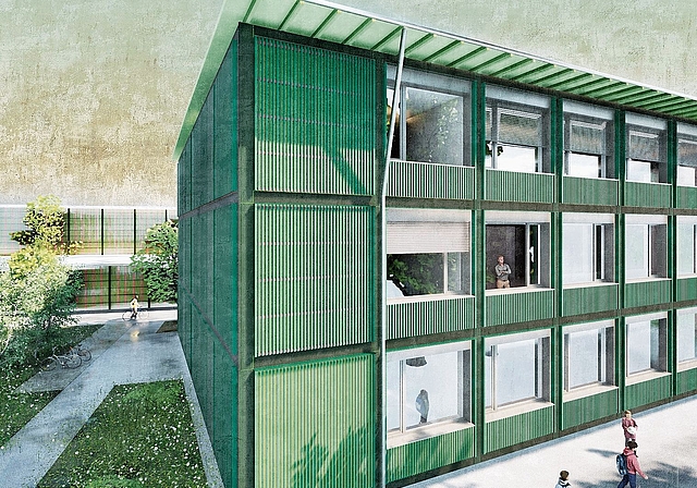 So könnte das Gymnasium, Pardon, die Filiale, in Affoltern einmal aussehen. (Bild Bauart Architekten und Planer AG)