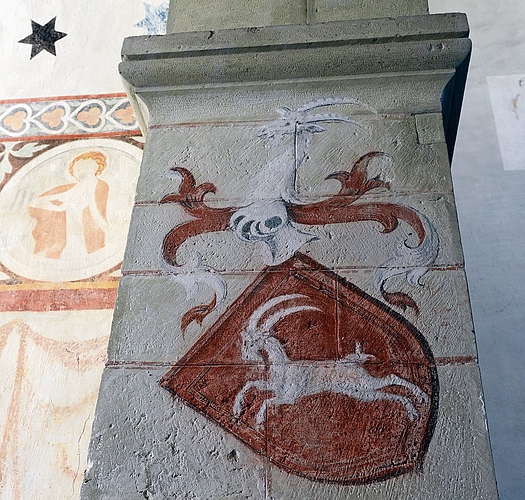 Am Eingang der Kapelle der heiligen Petrus und Paulus war das Wappen der «Böcke» genannten Uerzliker Ritter angebracht, dank einer Vergabung Ritter Heinrichs von Uerzlikon an das Kloster im Jahr 1232. (Bilder Erika Schmid)