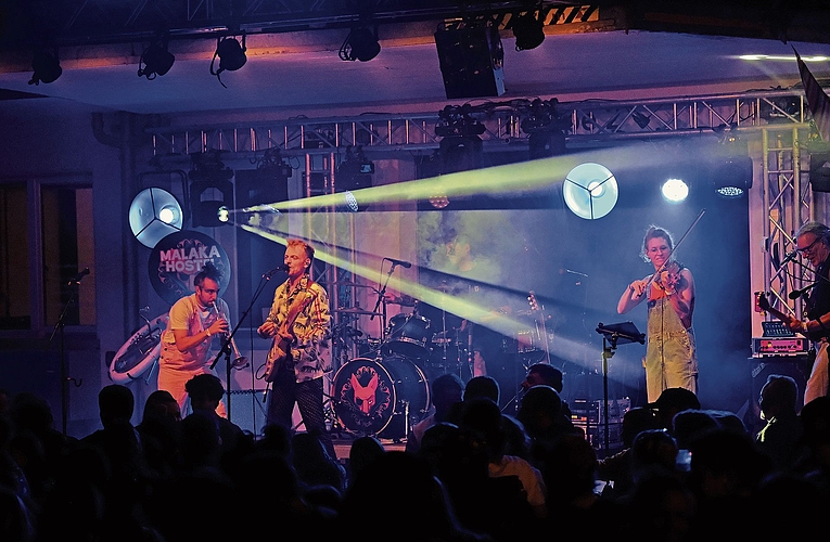 Die süddeutsche Kombo Malaka Hostel bot mit ihrem «Global Umpa»-Sound internationalen «Polka-Beat». (Bilder Martin Platter)