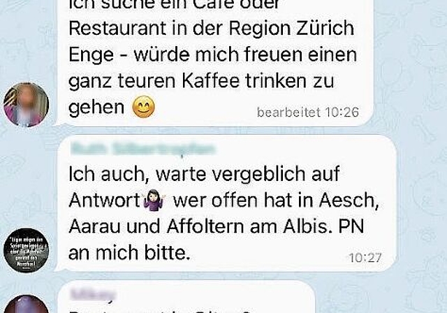 Im Telegram-Chat herrscht am Montagmorgen verwirrung. (Screenshot Livia Häberling)