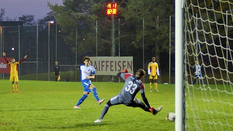 Erfolgreicher Torabschluss und positives Resultat auf der Anzeigetafel: Das will man auch in der Rückrunde vom FCA sehen. (Bild zvg.)