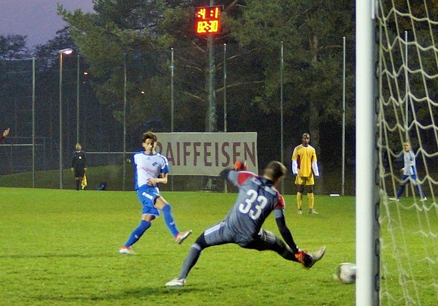 Erfolgreicher Torabschluss und positives Resultat auf der Anzeigetafel: Das will man auch in der Rückrunde vom FCA sehen. (Bild zvg.)